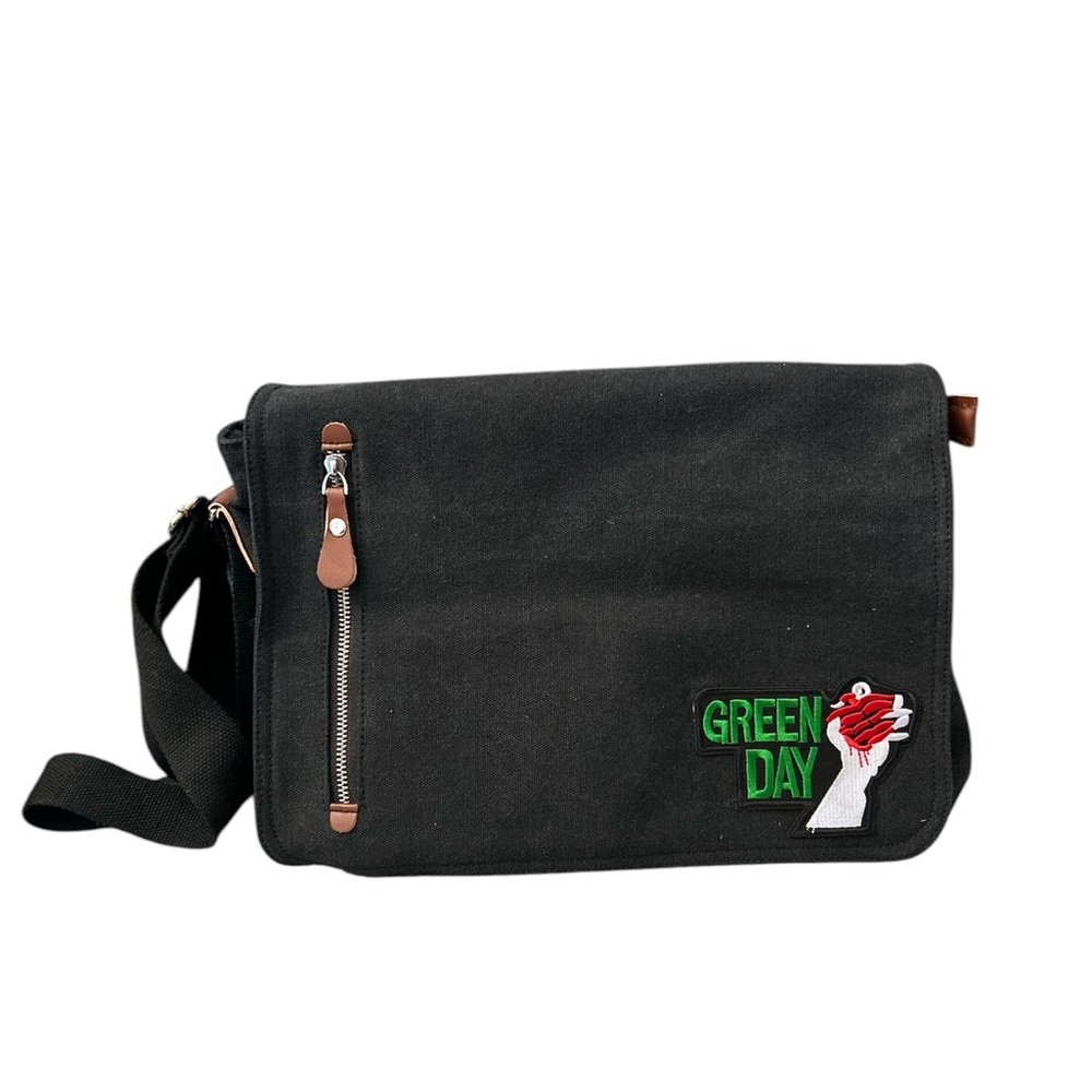 Green Day Black Canvas Messenger Bag Custom Made